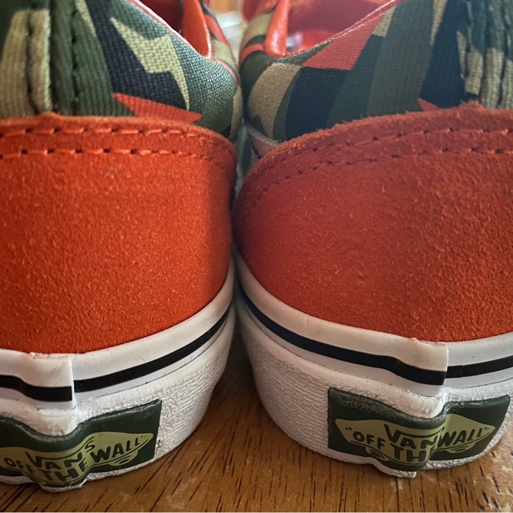 Vans Kids Sneakers in Bright Orange and Green Camouflage - Picture 3 of 3
